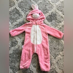 Pink bunny Hooded toddler One Piece size 2t